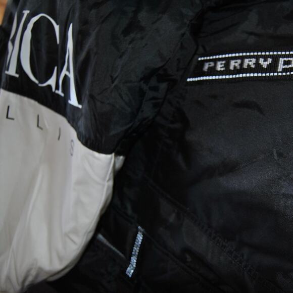 Perry Ellis America Winter Coat Black & White Medium Vintage - Picture 6 of 10